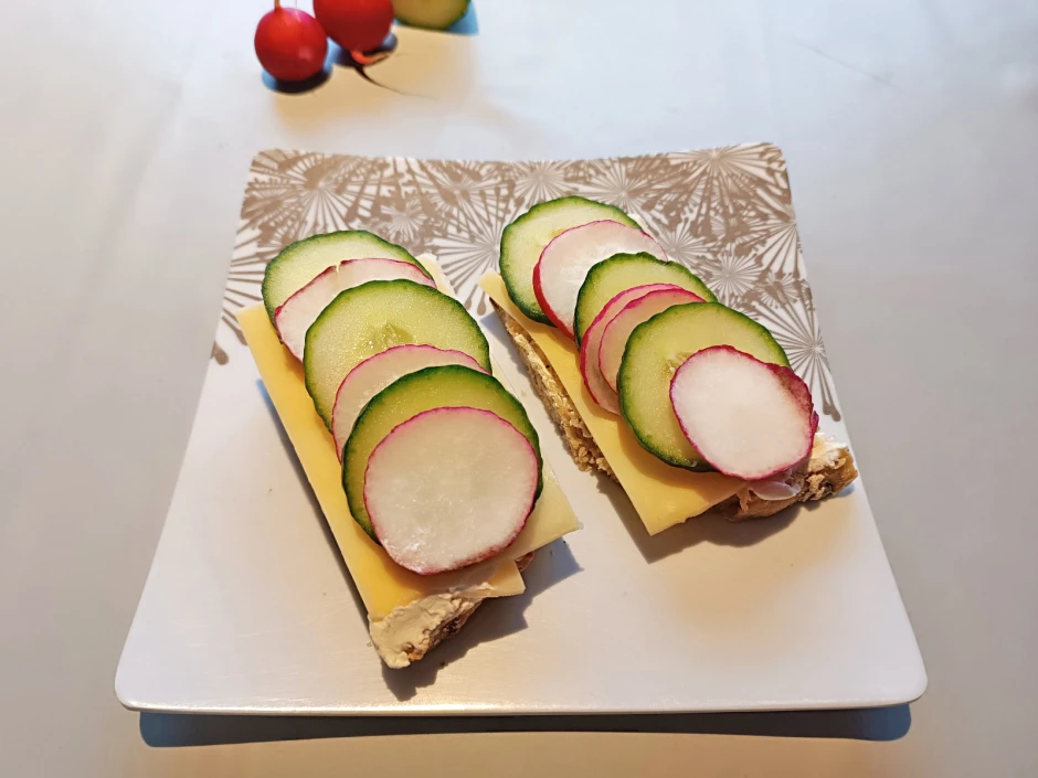 Belegtes B&auml;rlauch-Fladenbrot