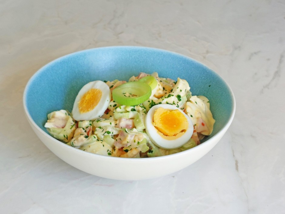 Eiersalat mit Lauch