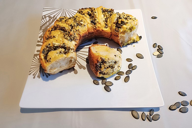 Kürbiskernschnecken aus dem Camping-Backofen