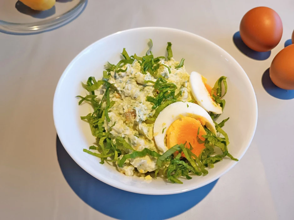 Erd&auml;pfel-Ei-Aufstrich mit B&auml;rlauch