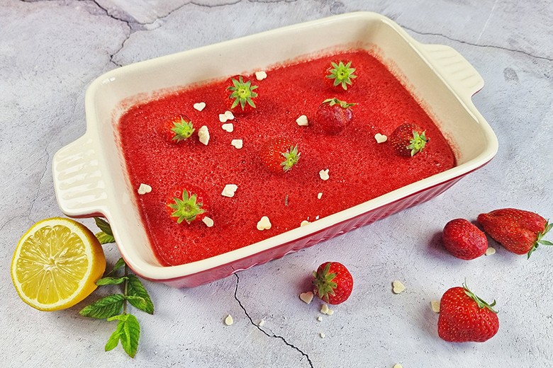 Fruchtiges Erdbeersorbet