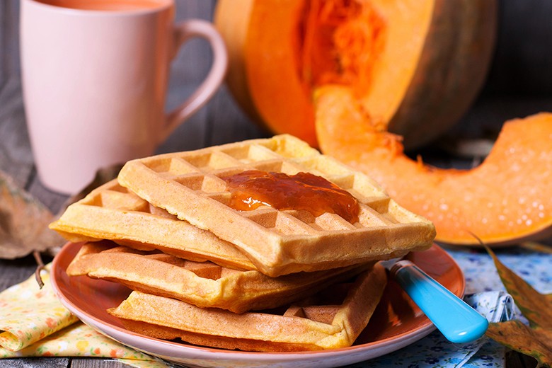 Kürbis Waffeln