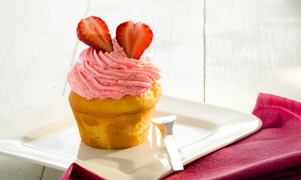 Vanille-Erdbeer Cupcakes