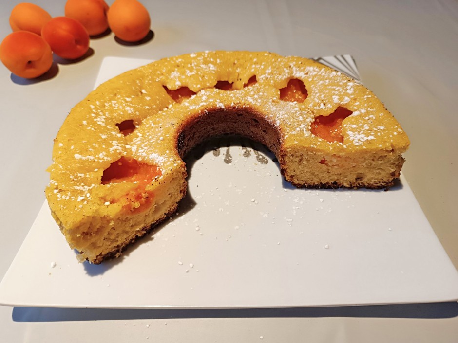 Marillenkuchen mit Molke aus dem Camping-Backofen