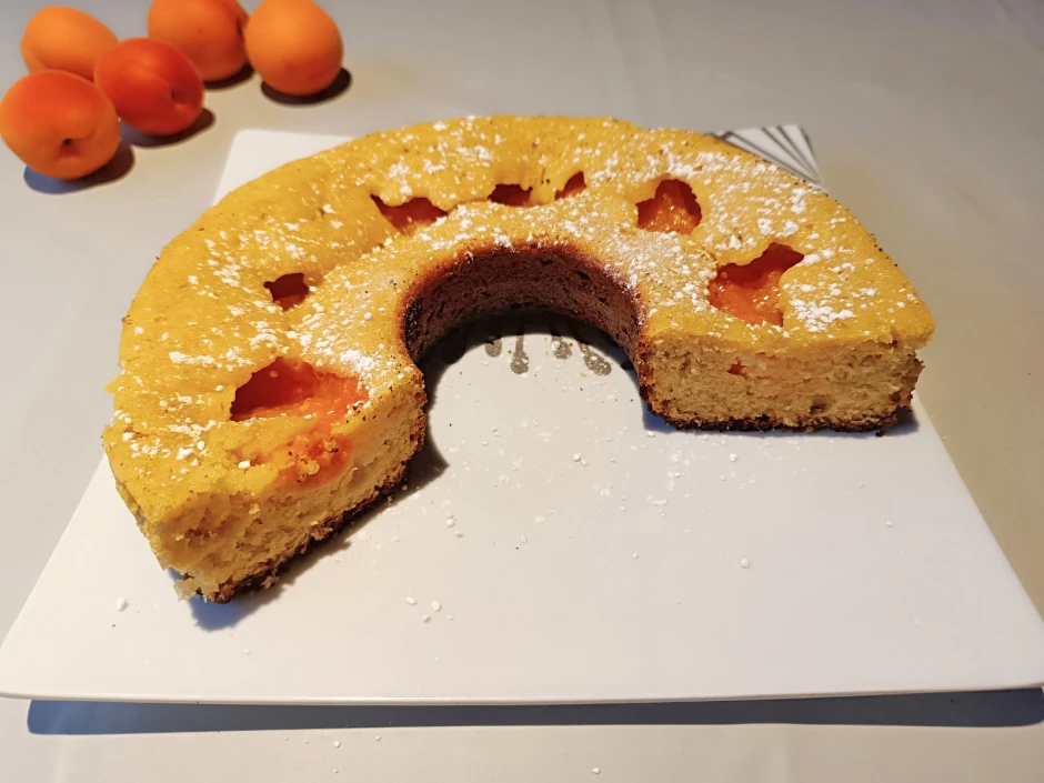 Marillenkuchen mit Molke aus dem Camping-Backofen