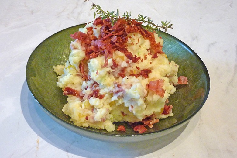 Kartoffelstampf mit Speck