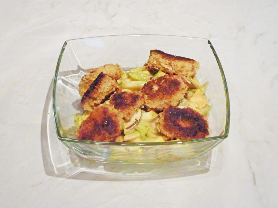 Eiersalat mit Fischnuggets