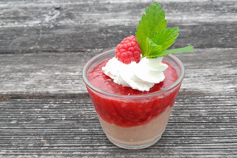 Himbeere auf Schokocreme