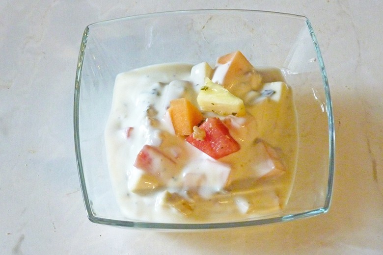 Melonen-Buttermilch-Dessert