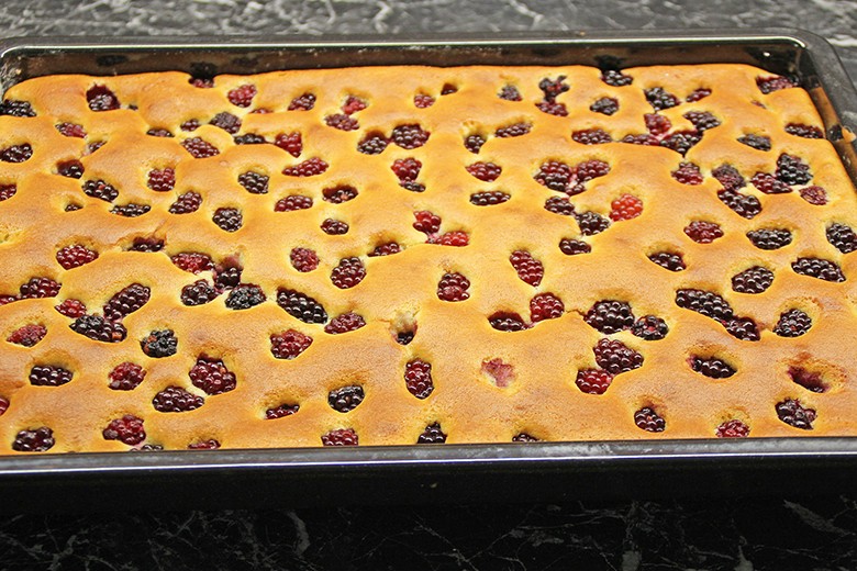 Brombeerkuchen aus Dinkelmehl