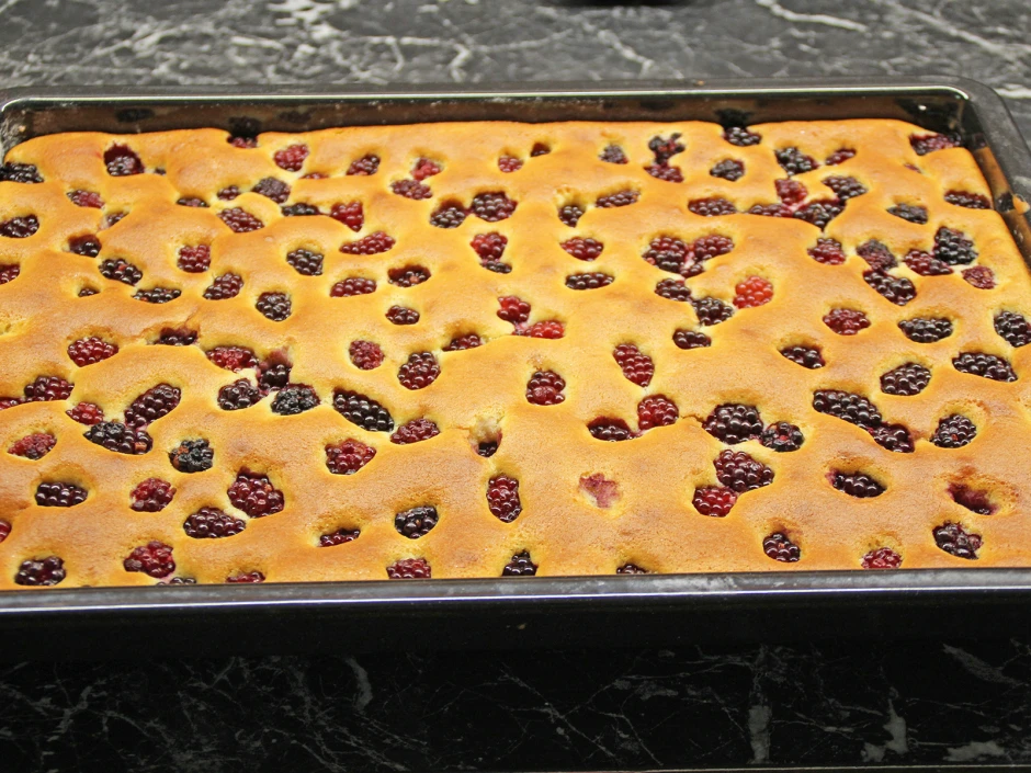 Brombeerkuchen aus Dinkelmehl