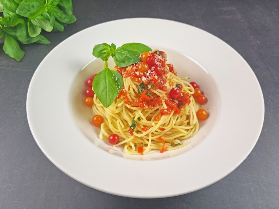 Johannisbeertomaten mit Spaghetti