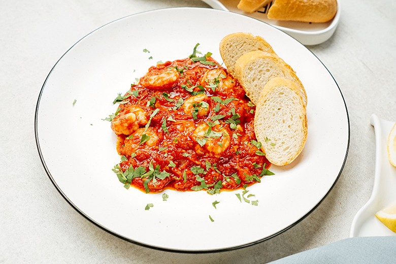 Tomaten-Knoblauch-Garnelen