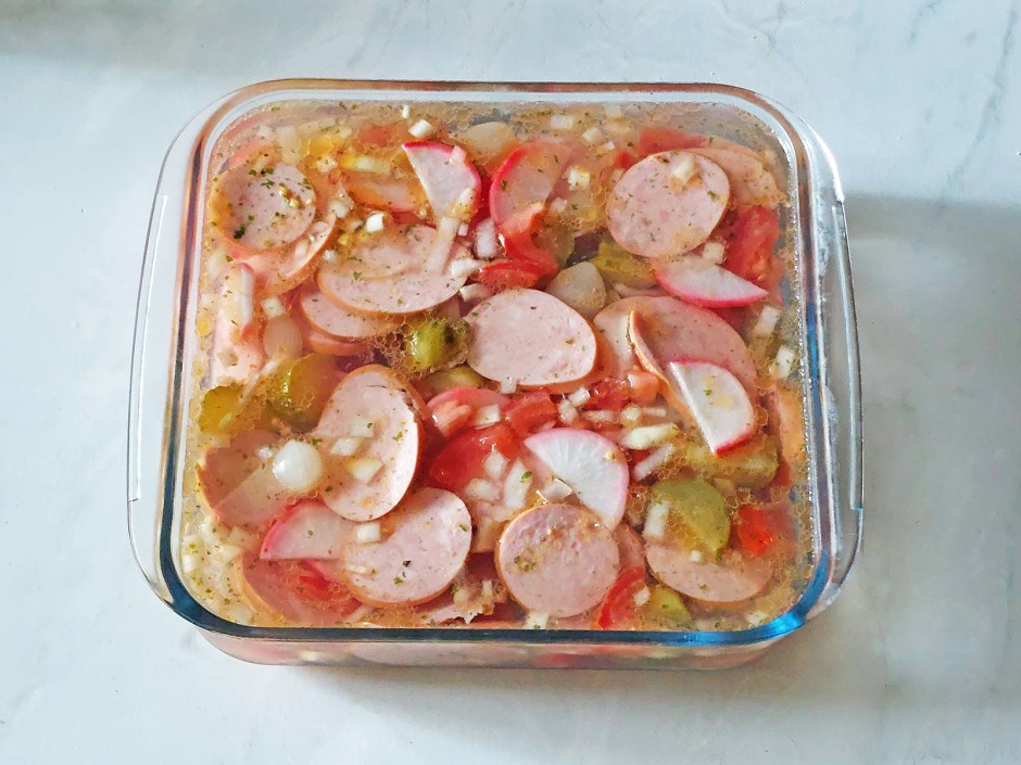 Fränkischer Wurstsalat in Aspik