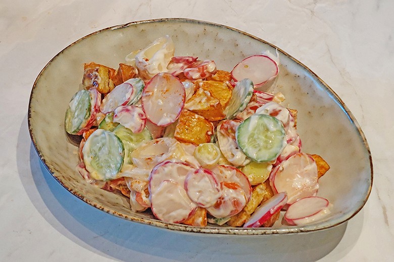 Kartoffel-Lauch-Salat mit Pute