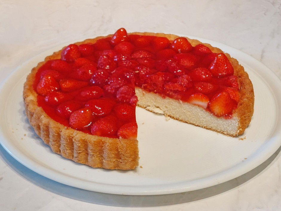 Erdbeer-Himbeer-Obstkuchen
