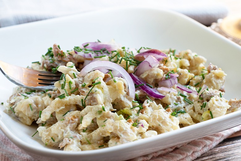 Spätzle - Salat mit Eierschwammerl