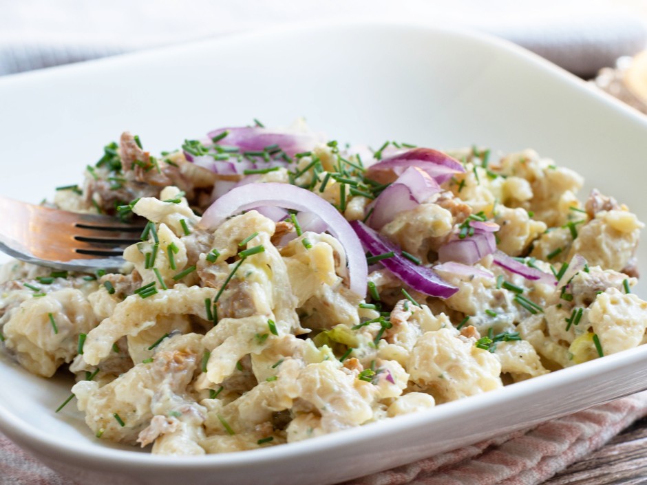 Spätzle - Salat mit Eierschwammerl