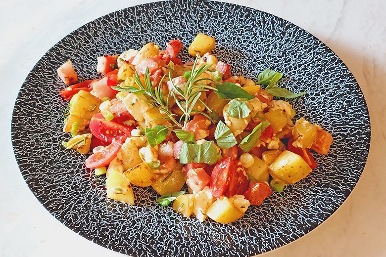 Kartoffel-Speckpfanne mit Feta
