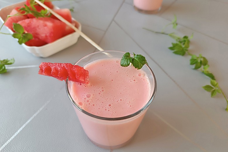 Kefir-Wassermelonen-Shake ohne Zucker