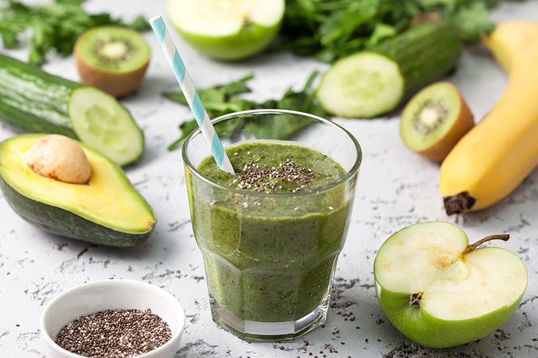 Kiwi-Gurken-Bananen-Spinat-Smoothie