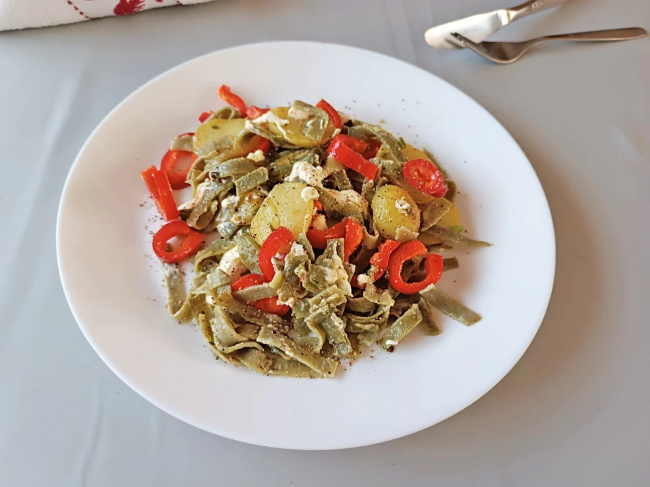 Erd&auml;pfel-Nudelpfanne