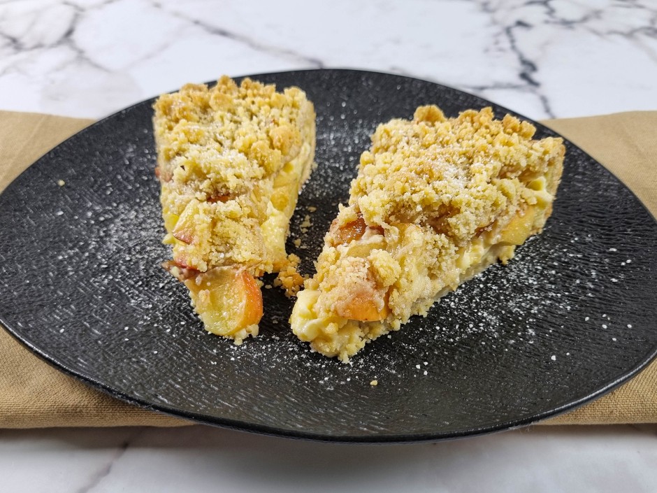 Apfelkuchen mit Vanillepudding