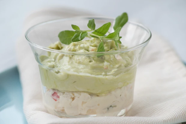 Avocado-Krabbenmoussegläschen