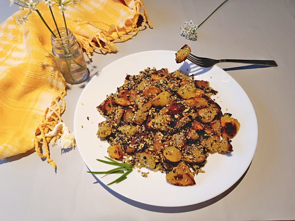Röstkartoffeln mit Körnern und Samen