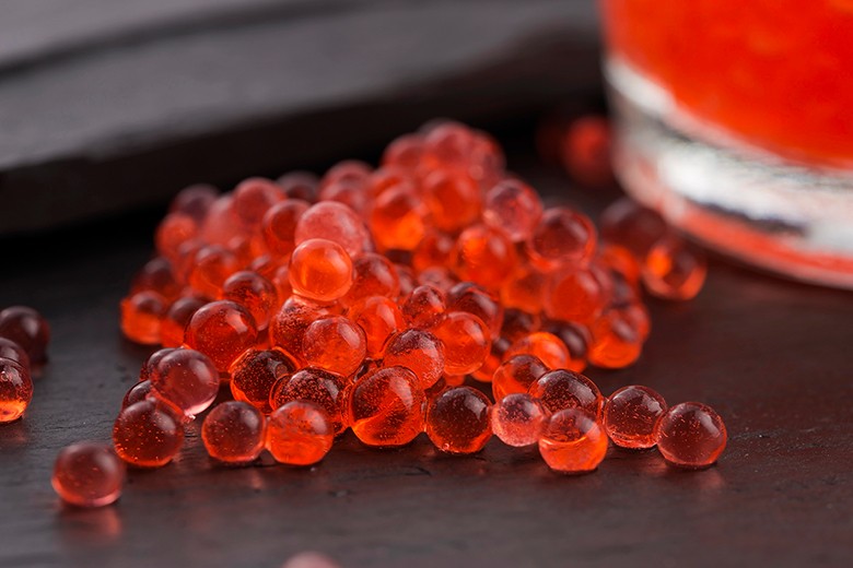 Gelierte Saft Sphären