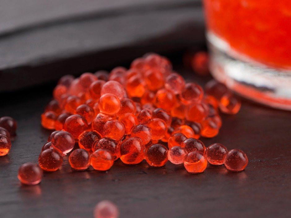 Gelierte Saft Sphären