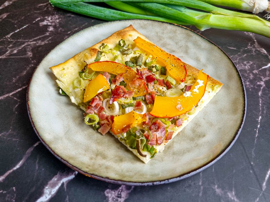Flammkuchen mit Kürbis