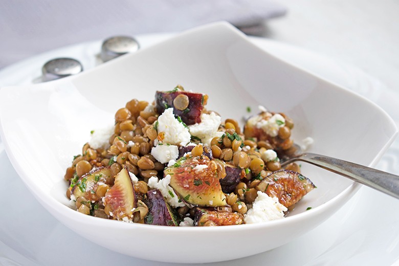 Linsensalat mit Feigen und Feta