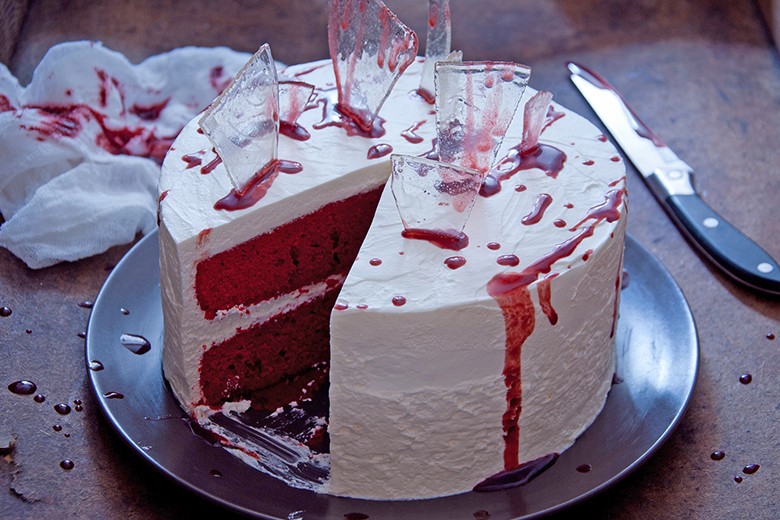 Blutige Glassplitter Torte für Halloween