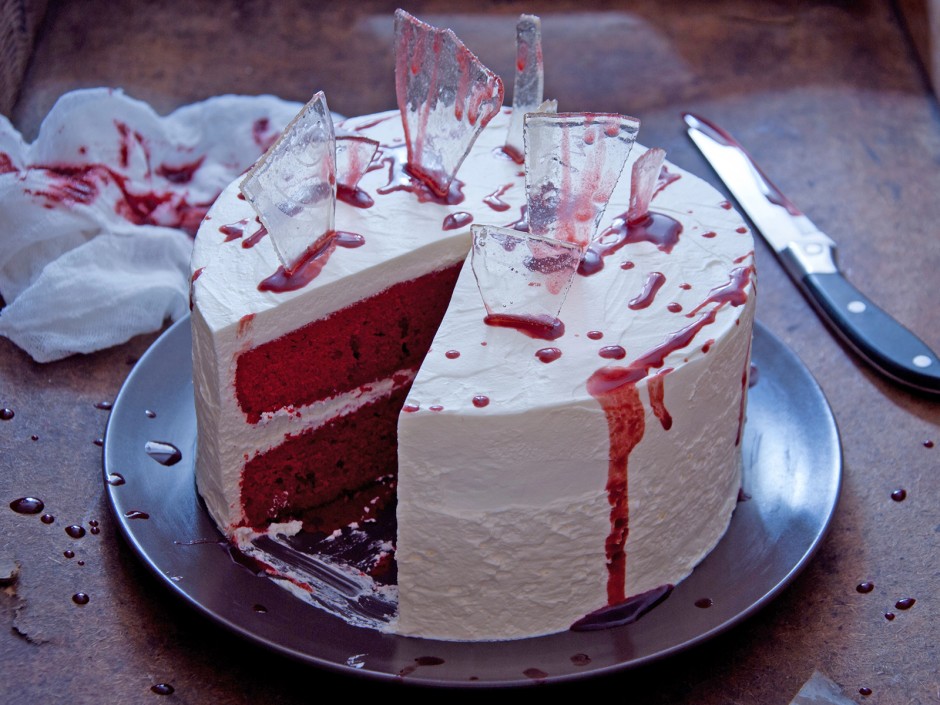 Blutige Glassplitter Torte für Halloween