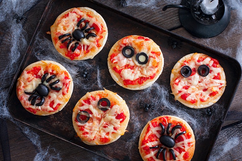 Halloween Spinnen Pizzen