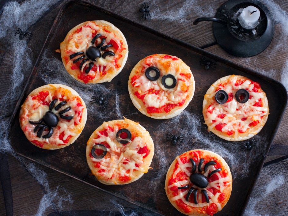 Halloween Spinnen Pizzen