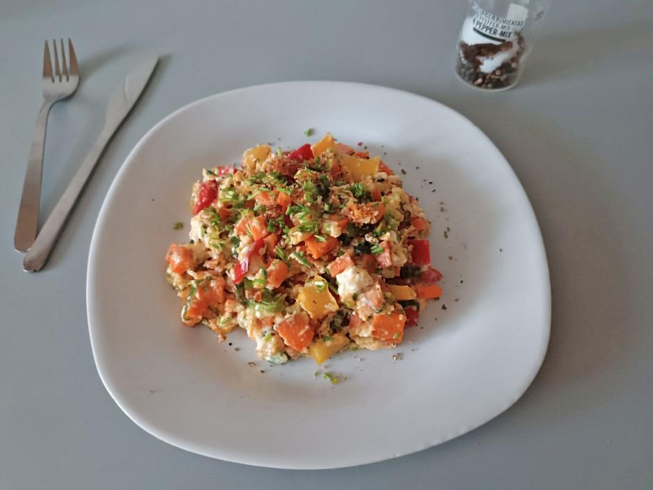 Gemüse mit Topfen-Rührei