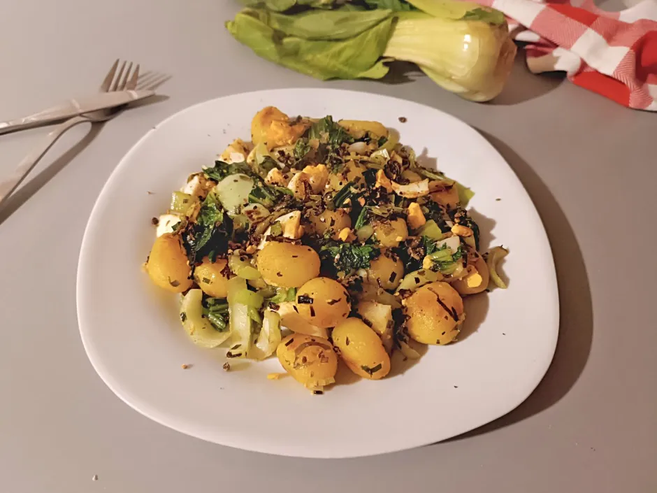 Pak Choi mit Bratkartoffel