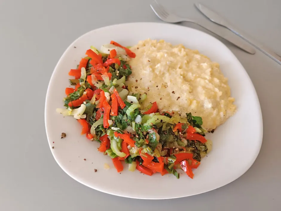 Cremige Polenta mit Gem&uuml;se