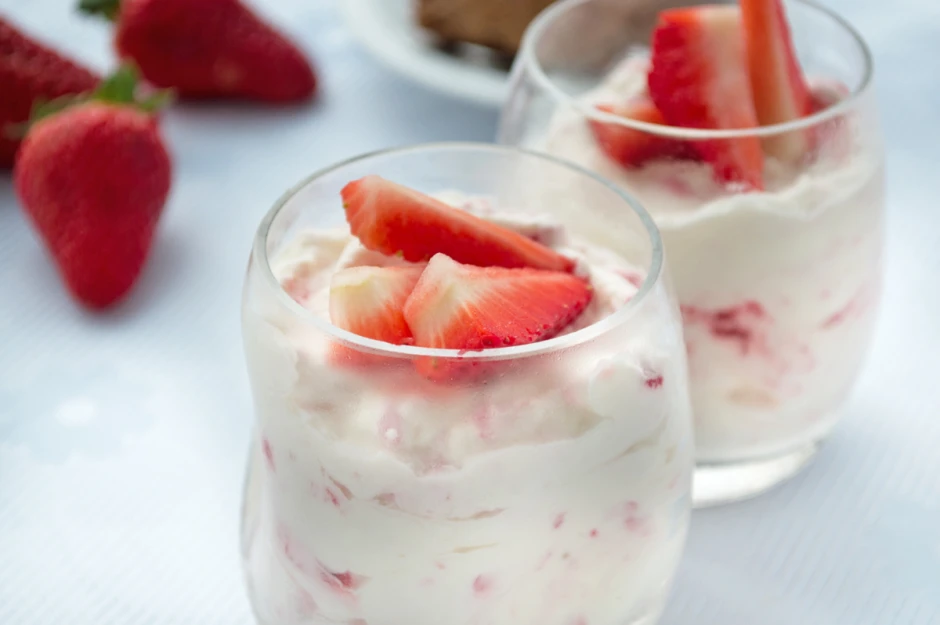 Gefrorenes Erdbeersouffle
