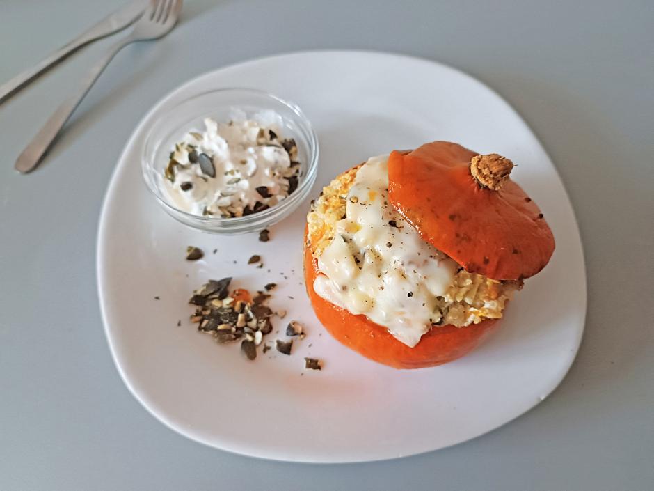 Vegetarisch gefüllter Hokkaido