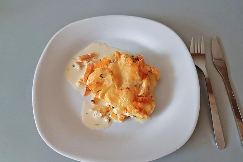 Erdäpfel-Kürbis-Gratin