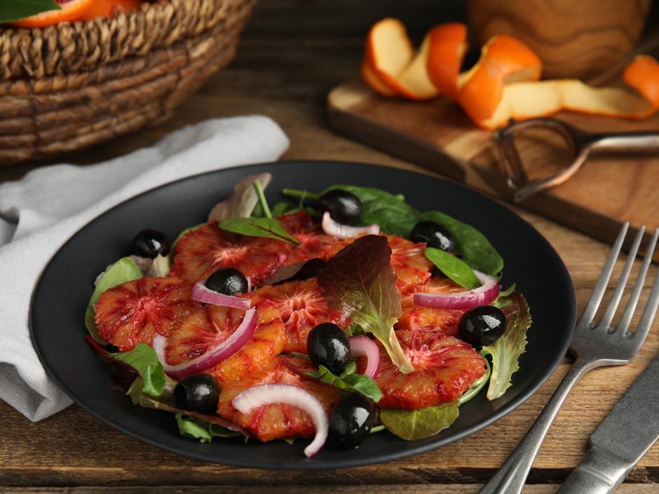 Blutorangensalat mit Oliven