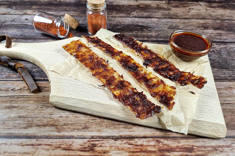 Veganer Speck aus Reispapier