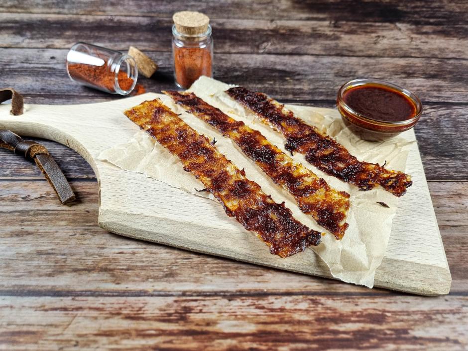 Veganer Speck aus Reispapier