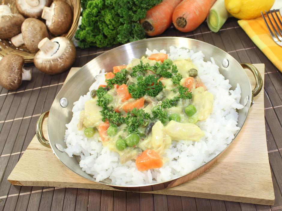Veganes Jackfrucht Geschnetzeltes 