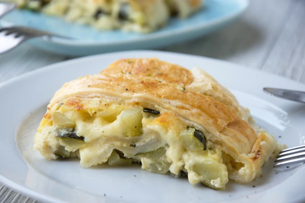 Lauch-K&auml;se-Strudel