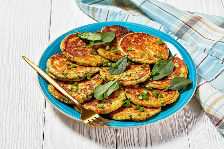 Vegane Kichererbsen-Spinat-Blinis