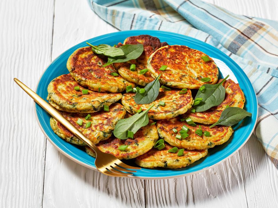 Vegane Kichererbsen-Spinat-Blinis